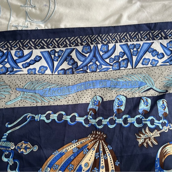 Tuckernuck Navy and Gold Patterned Scarf - Picture 3 of 3